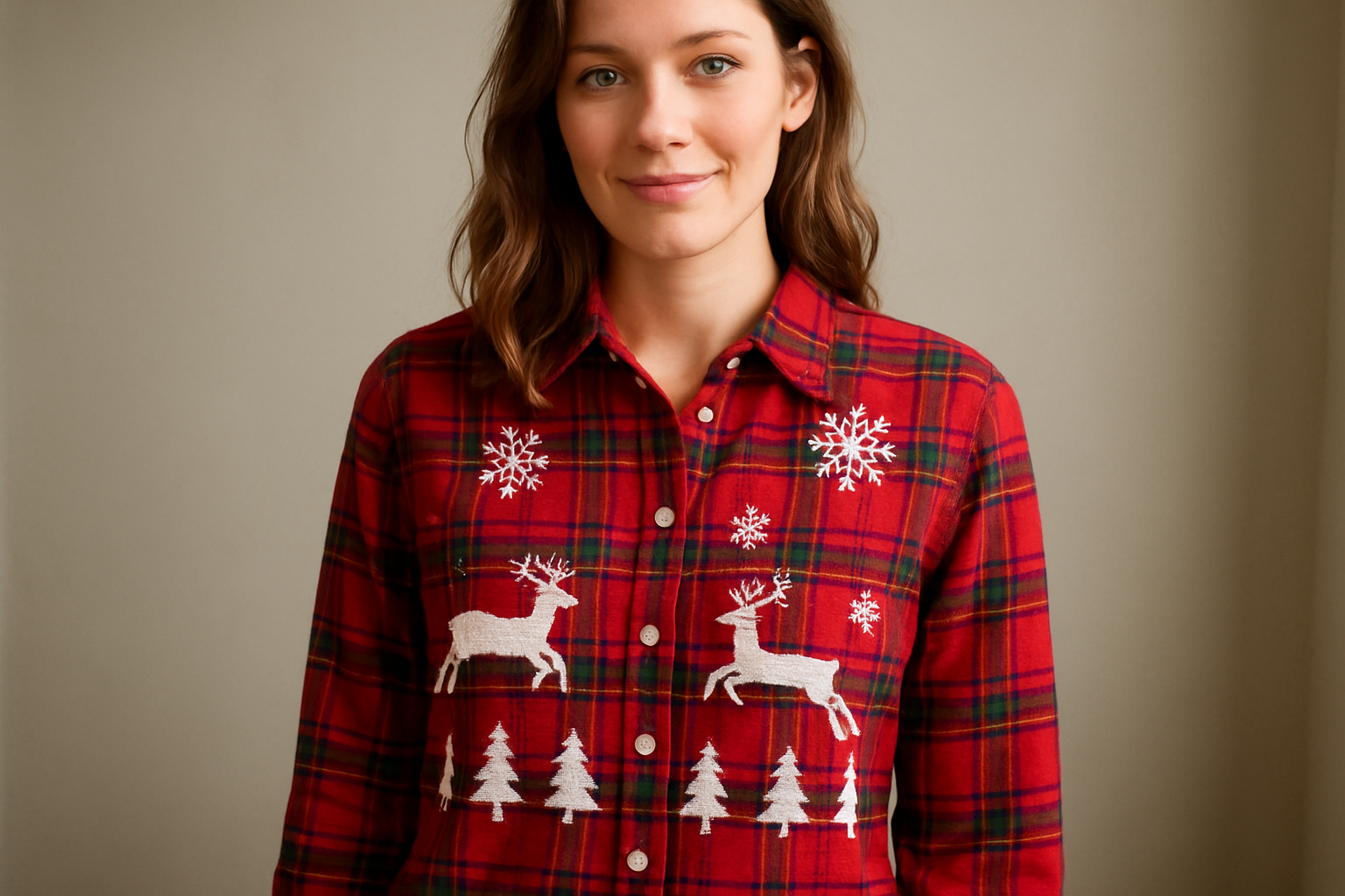 juleskjorte dame - Illustration